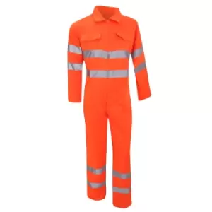 Image of Yoko Hi-Vis Polycotton Coverall / Mens Workwear (M) (Hi Vis Orange)