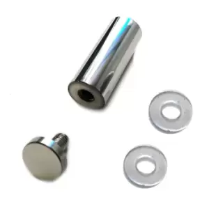 Image of Mirror & Glass Hanging Kit Wall Bracket Adjustable Clips Set - Colour Chrome - Pack of 4