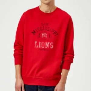 Image of East Mississippi Community College Lions Football Distressed Sweatshirt - Red - M