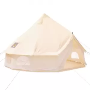 Image of 4-Season 3-5 People Large Waterproof Cotton Canvas Bell Tent With Stove for Camping Parties(3M Dia)