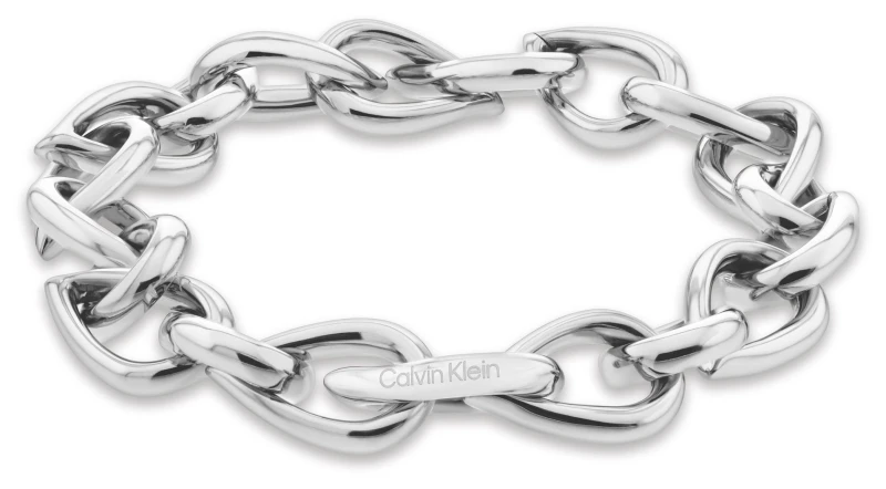 Image of Calvin Klein 35000913 Sculptured Drops Silver Chain Bracelet Jewellery