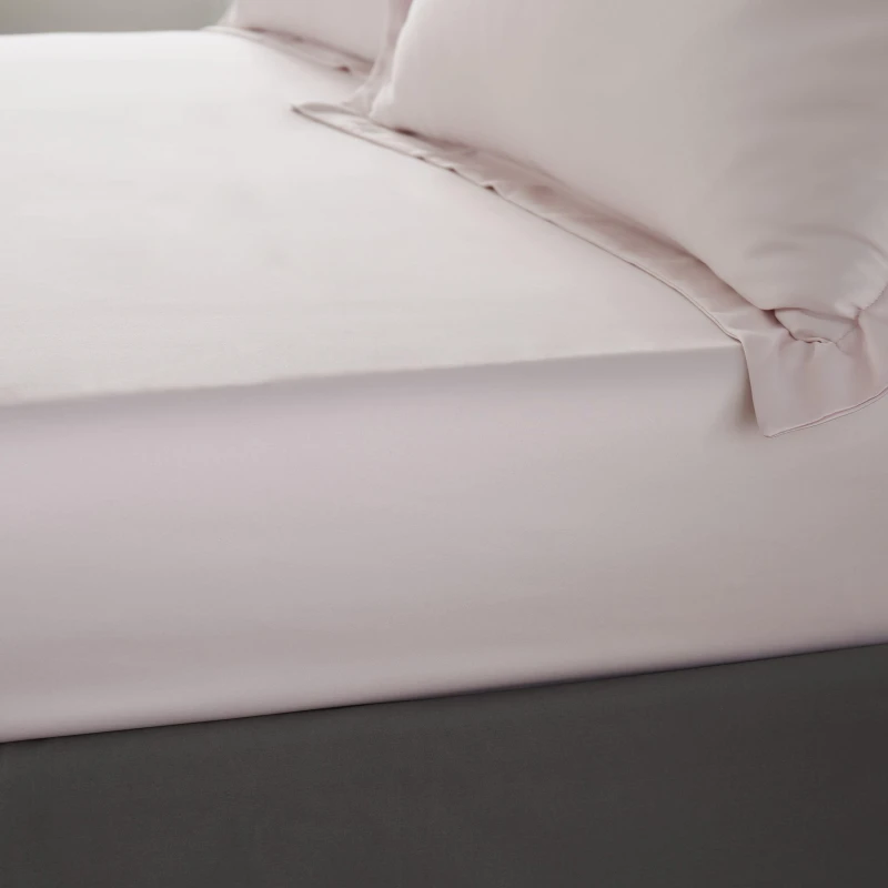 Image of CATHERINE LANSFIELD Catherine Lansfield Silky Soft Satin Fitted Sheet, Blush, Super King BD/55075/W/SKFD/BLH