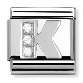 Image of Nomination CLASSIC Silvershine Letter K Charm 330301/11