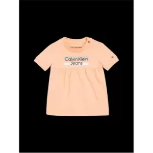 Image of Calvin Klein Jeans Hero Logo Ss Dress - Pink