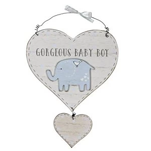 Image of Petit Cheri Gorgeous Baby Boy Heart Plaque