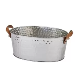 Image of Silver Large Leather Handled Champagne Cooler