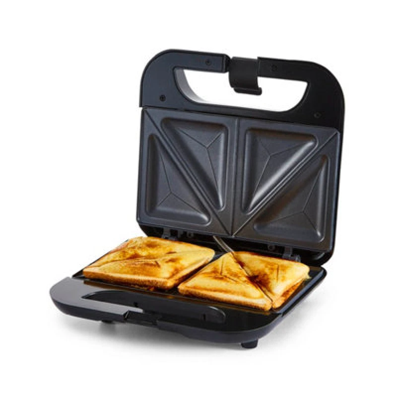 Image of Geepas Toastie Maker 2 Slice Sandwich Toaster Non-Stick Machine Easy Clean 750W Black unisex