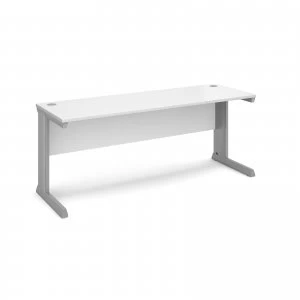 Image of Vivo Straight Desk 1800mm x 600mm - Silver Frame White Top