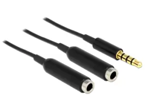 Image of DeLOCK 65575 audio cable 0.25 m 3.5mm 2 x 3.5mm Black