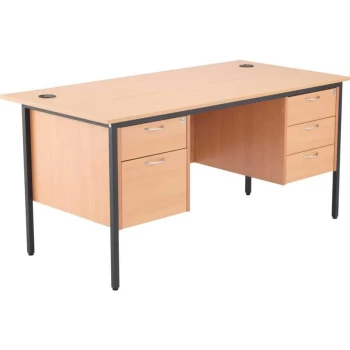 Image of Start 18 1532MM Rectangle Desk W/1X2& 1X3 Draw Fixed Pedestal - Beech