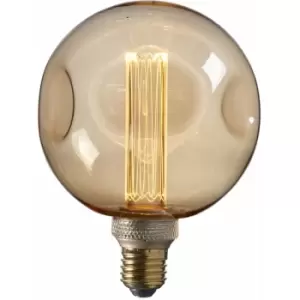 Image of Loops - Amber Tinted Dimple Glass E27 LED Lamp - 2.5W Light Bulb 120 Lumens - Warm White