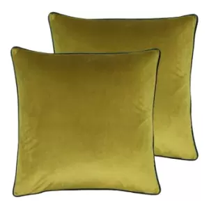 Image of Paoletti Meridian Twin Pack Polyester Filled Cushions Moss/Emerald