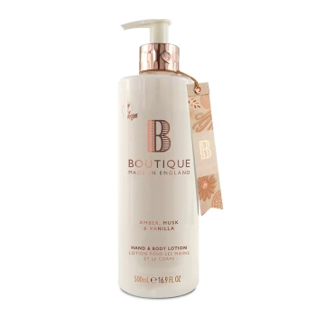 Image of Boutique Amber, Musk & Vanilla Hand & Body Lotion 500ml