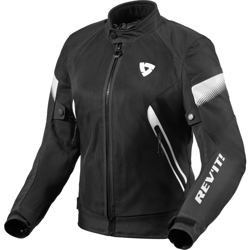 Image of Rev It Control Air H2O Ladies Motorcycle Jacket 36 Black White (UK 8) Black White