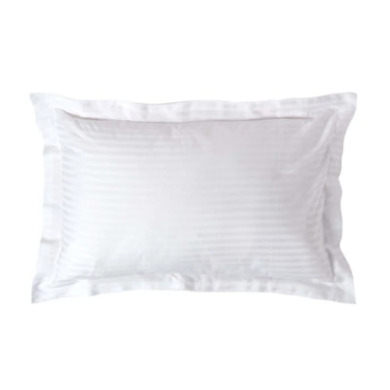 Image of Homescapes Egyptian Cotton Satin Stripe Oxford Pillowcase 330 TC White