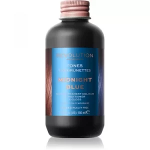 Image of Revolution Haircare Tones For Brunettes Tinted Balm For Brown Hair Shades Shade Midnight Blue 150ml