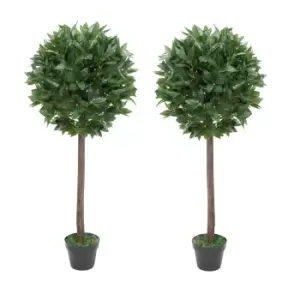 Image of Greenbrokers Artificial Bay Trees 140Cm/4ft(set Of 2)