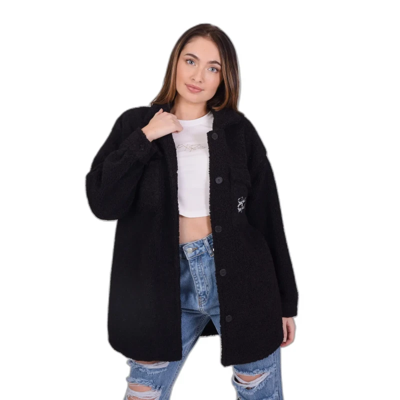 Image of Project X Paris Womens basic pilou overshirt jacket Project X Paris Noir Female S