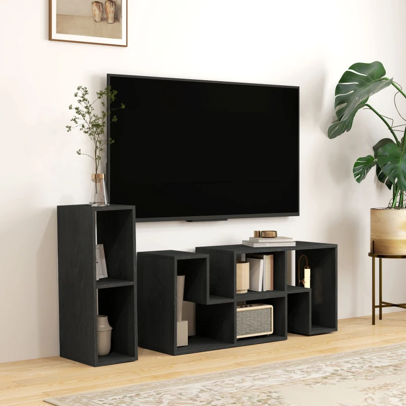 Image of HOMCOM TV Unit for TVs up to 75" - Free Combination TV Stand - Black TJ Hughes White 5063603074866