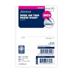 Image of Filofax Pocket Week on Two Pages 2023 Diary Refill, white