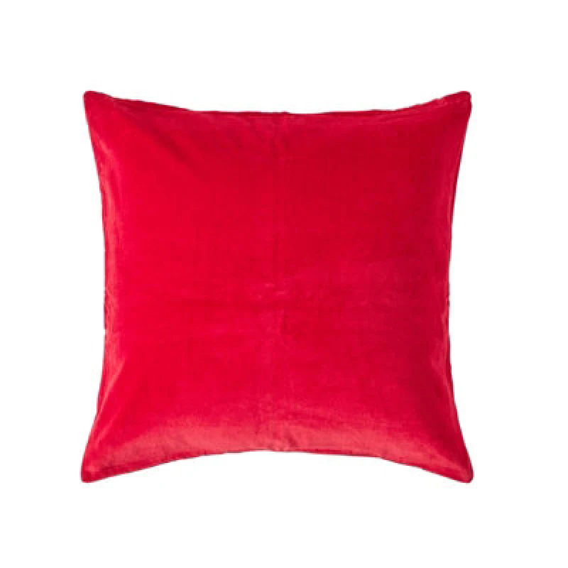 Image of HOMESCAPES Homescapes - Red Velvet Cushion Cover, 40 x 40cm - Red SF1155B
