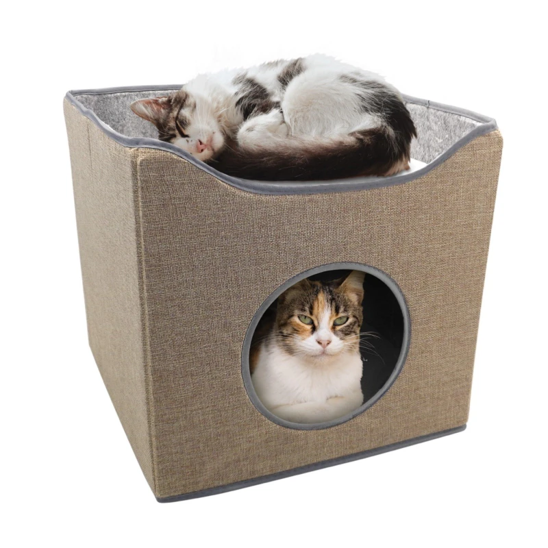 Image of Country Club Country Club Natural Folding Cat House 40x40x38cm Size: 40cm Natural 40cm Unisex 5023674229558