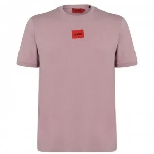 Image of Hugo Boss Diragolino Red Patch Logo T-Shirt Pastel Brown Size L Men