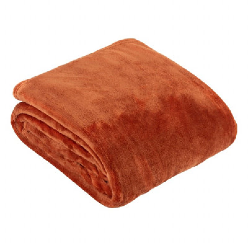 Image of Furn Furn Harrow Fleece Throw in Orange Size: 140cm x 180cm Orange 140cm x 180cm Unisex 5025532831293