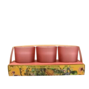 Image of Candlelight Chinoiserie Set of 3 Wax Filled Candle Pots Oriental Lily Scent