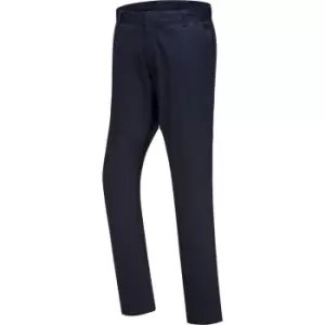 Image of Portwest Mens Stretch Slim Chino Trousers Dark Navy 32" 31"