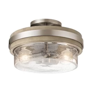 Image of Kichler Grand Bank 2 Light Semi-Flush Mount Antique Grey