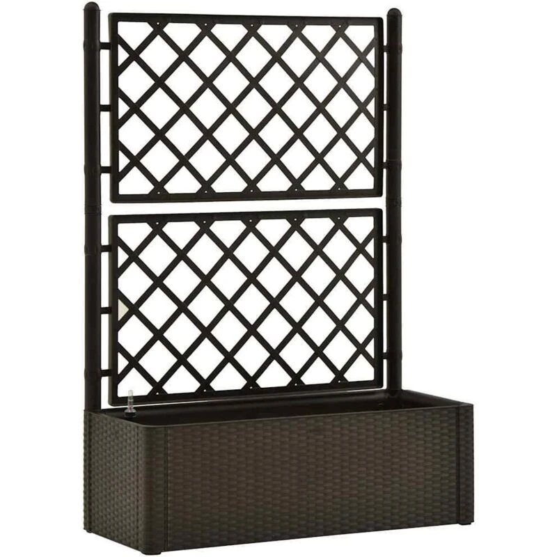 Image of VIDAXL Garden Raised Bed with Trellis and Self Watering System Mocha Vidaxl 8720286193952