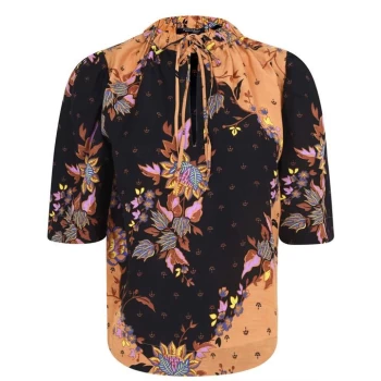 Image of Scotch and Soda Puffy Sleeved Print Top - Multi