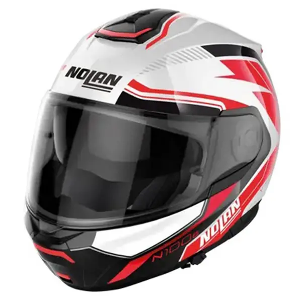 Image of Nolan N100-6 Surveyor N-COM 023 Metal White (Red Black) Modular Helmet Size M