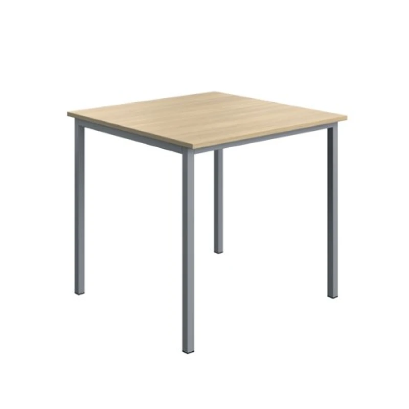 Image of Serrion Square Multipurpose Table 800x800x730mm Oak/Silver KF800267
