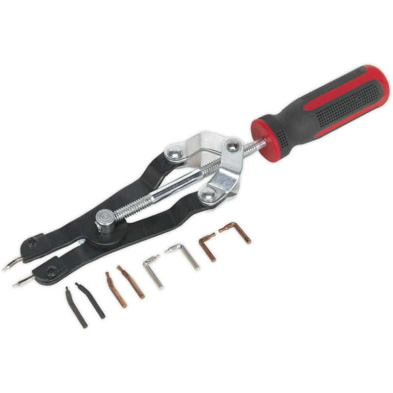 Image of Loops Internal External Circlip Pliers - Interchangeable Tips - Precise Screw Action Multi