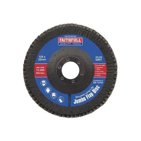 Image of Faithfull Zirconia Abrasive Jumbo Flap Disc FAIFD125120Z Diameter: 125mm