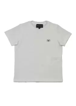 Image of Emporio Armani Kids Small Patch Eagle T-Shirt In Optical White