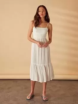 Image of Accessorize Strappy Bow Back Dress - White Size M Women