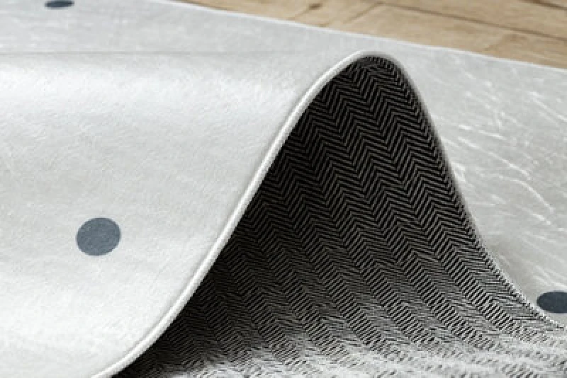 Image of RugsX Bambino 47810 Washing Carpet Rainbow, Dots For Children Anti Slip - White / Pink 80X150 Cm