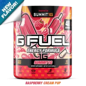 Image of G Fuel Summit 1G Raspberry Cream Pop Tub (40 Servings) Elite Energy and Endurance Formula
