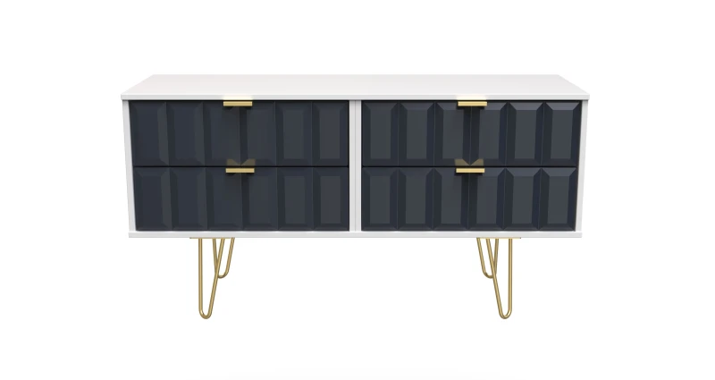 Image of Ready Assembled 2 U Metro 4 Drawer Bed Box (Ready Assembled) in Dark Blue Dark Blue Unisex