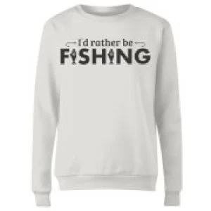 Image of Id Rather be Fishing Womens Sweatshirt - White - 3XL