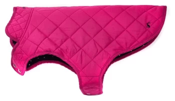 Image of Joules Diamond Quited Pet Coat Pink - Medium