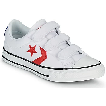 Image of Converse STAR PLAYER 3V VARSITY CANVAS OX boys's Childrens Shoes Trainers in White,5,12 kid,1 kid