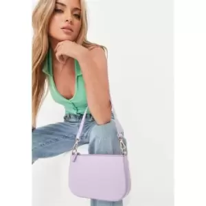 Image of Missguided Croc Shoulder Bag - Purple