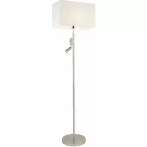 Image of Loops - Floor Lamp Light Matt Nickel & Vintage White Fabric 60W E27 & 2W led