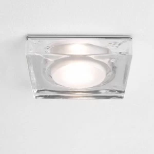 Image of 1 Light Square Bathroom Ceiling Downlight Polished Chrome IP65, GU10