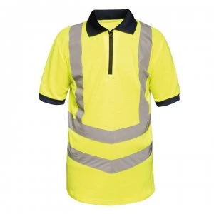 Image of Regatta Hi Vis Pro Polo Tshirt - Yellow/Navy