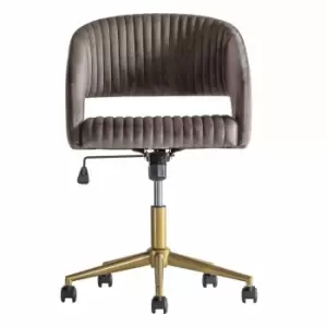 Image of Crossland Grove Greenwich Swivel Chair Grey Velvet